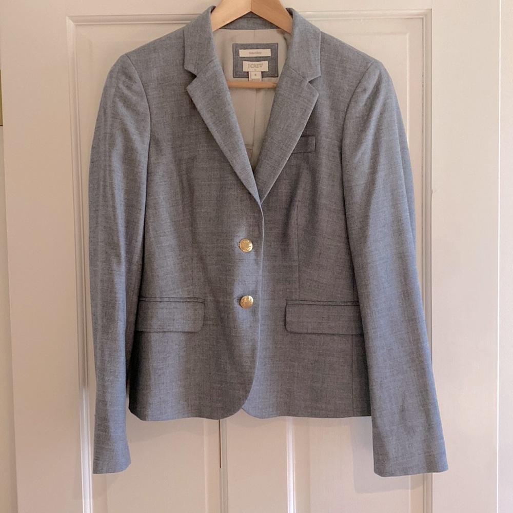 J. Crew Grey Schoolboy Blazer